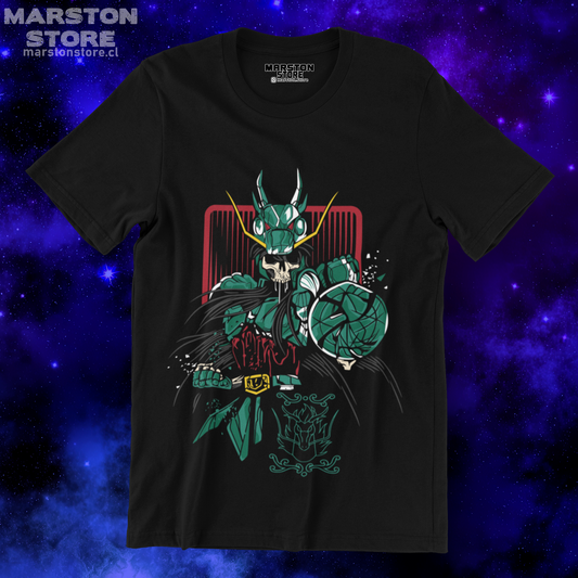 Polera negra de Saint Seiya / Los Caballeros del Zodiaco con Shiryu de Dragón