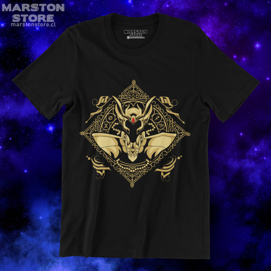 Polera negra de Saint Seiya / Los Caballeros del Zodiaco con diseño de Virgo