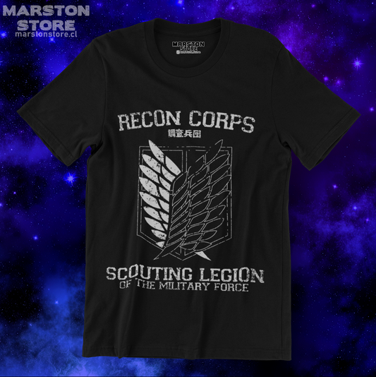 Polera negra Shingeki no Kyojin con diseño de las Alas de la Libertad
