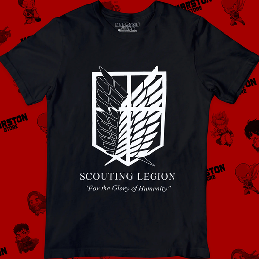 Polera negra Shingeki no Kyojin con diseño de las Alas de la Libertad
