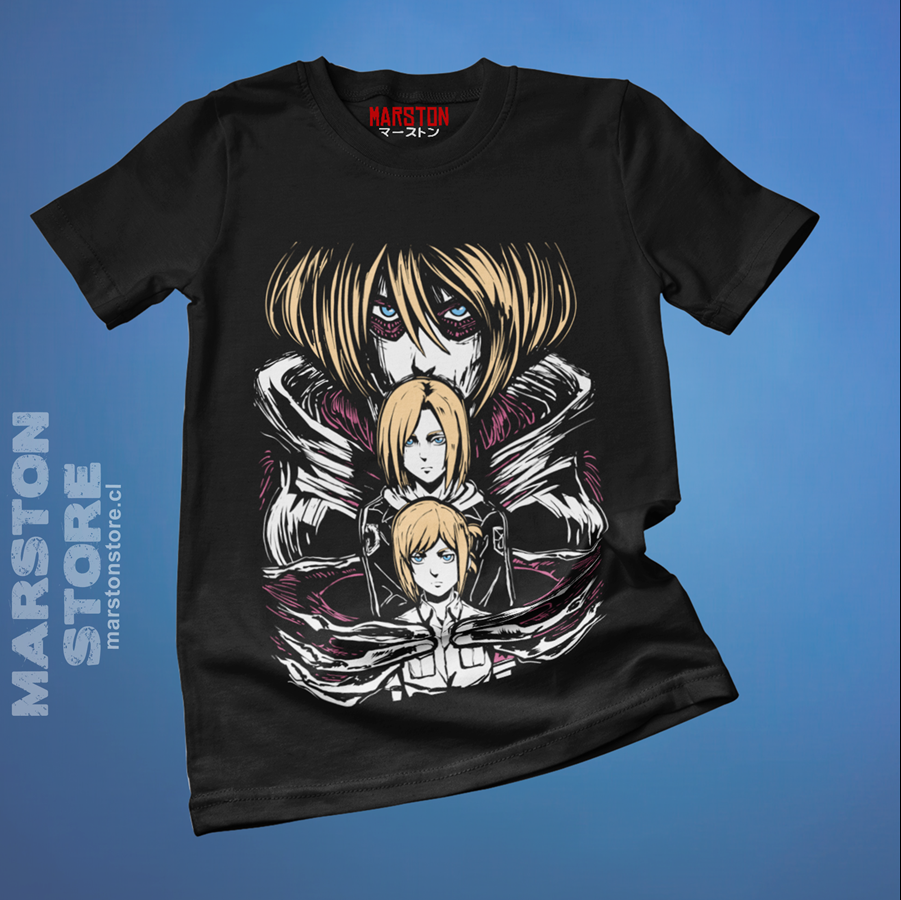 Polera negra Shingeki no Kyojin con diseño de Annie Leonhart