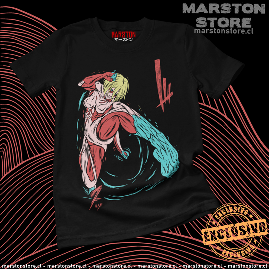 Polera negra Shingeki no Kyojin con diseño de Annie Leonhart