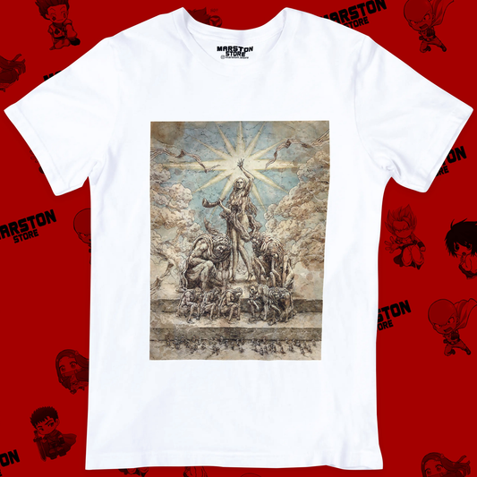 Polera blanca con diseño de Shingeki no Kyojin