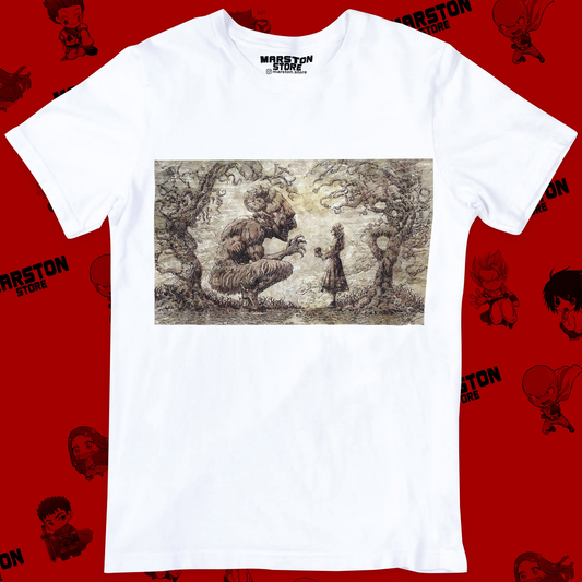 Polera blanca con diseño de Shingeki no Kyojin