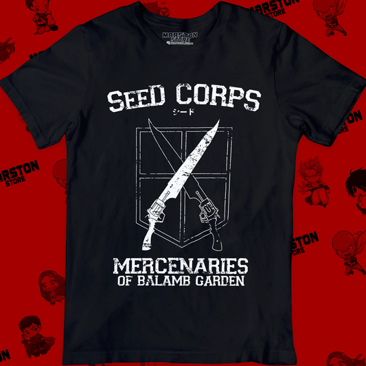Polera negra con diseño de Shingeki no Kyojin