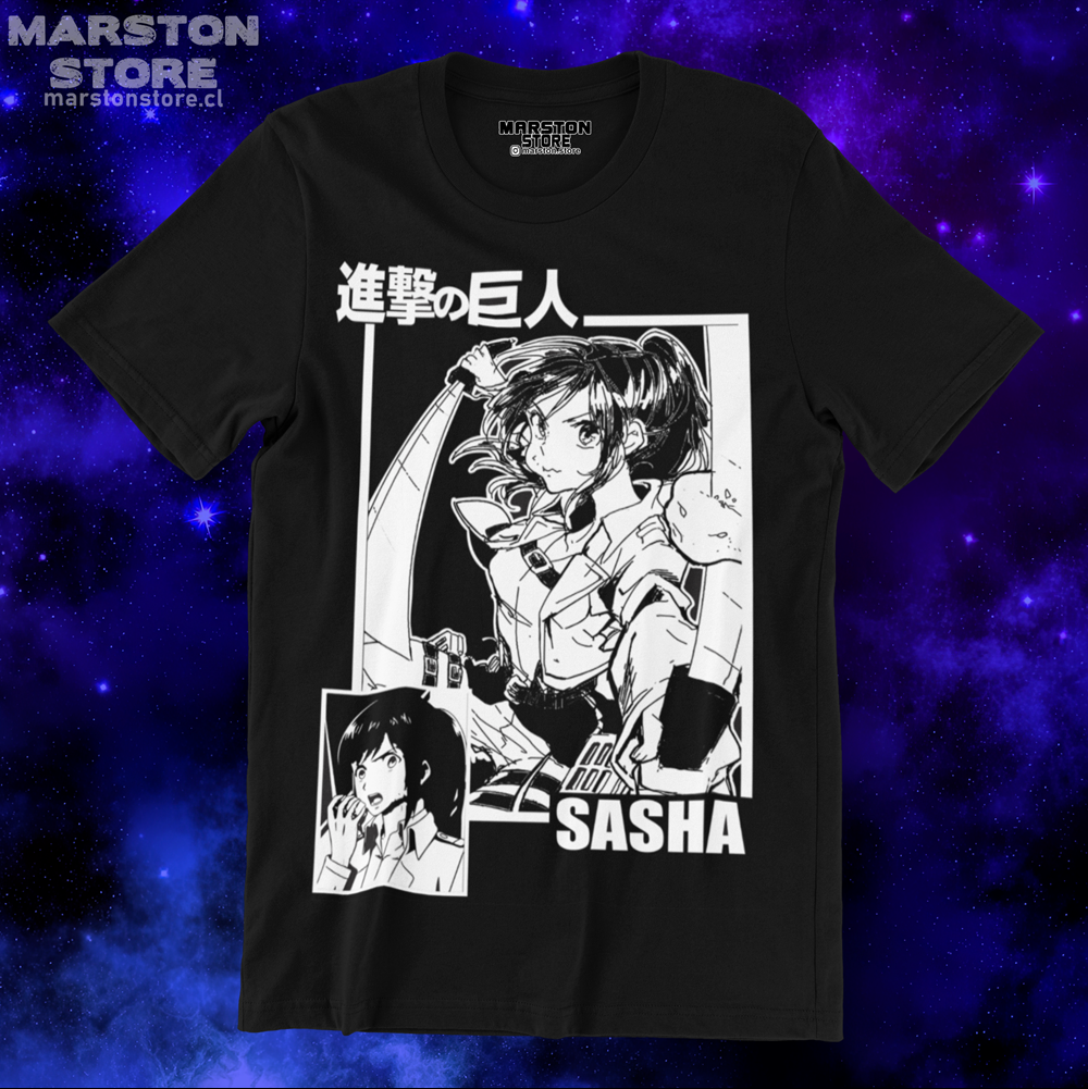 Polera negra Shingeki no Kyojin con diseño de Sasha Blouse