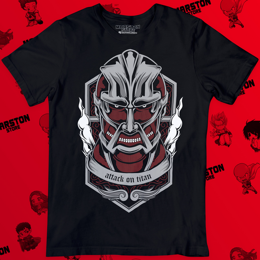 Polera negra Shingeki no Kyojin con diseño del Titán Colosal