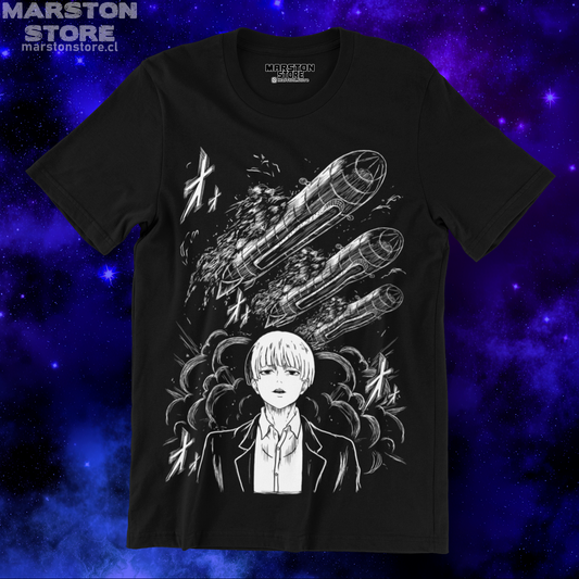 Polera negra Shingeki no Kyojin con diseño de Yelena
