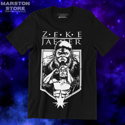 Polera negra Shingeki no Kyojin con diseño de Zeke Jaeger