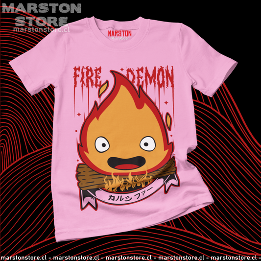 Polera de Studio Ghibli: El Castillo Ambulante (Howl's Moving Castle) con Calcifer