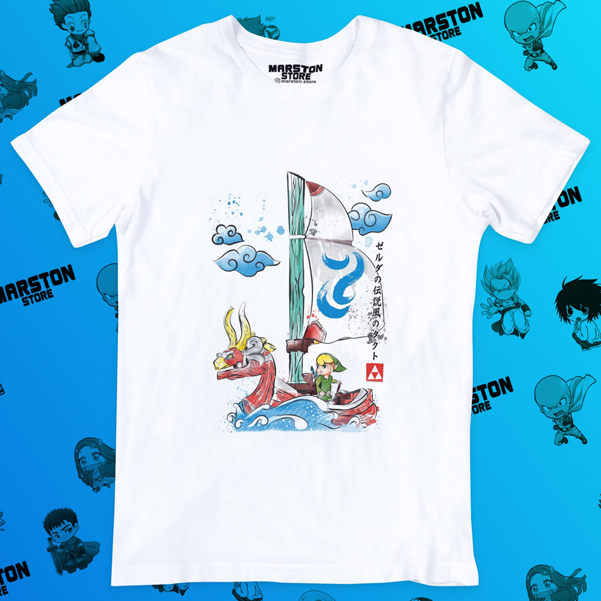 Polera blanca con diseño de The Legend of Zelda