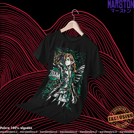 Polera negra The Legend of Zelda con diseño de Link
