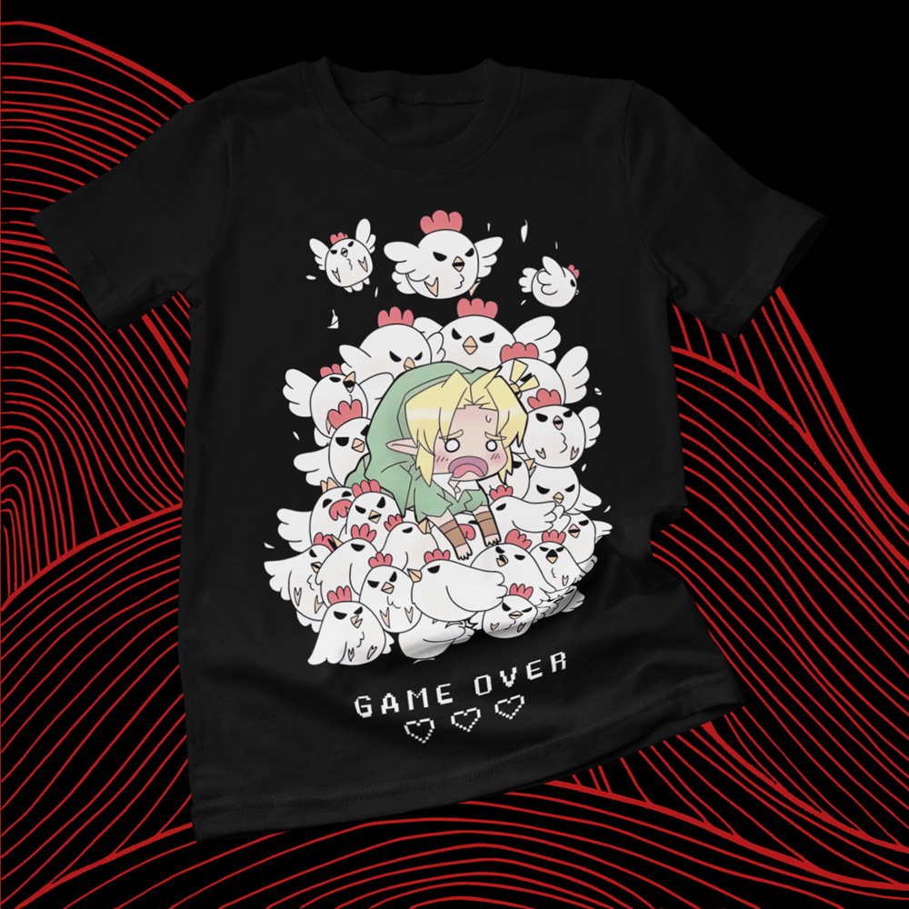 Polera negra con diseño de The Legend of Zelda