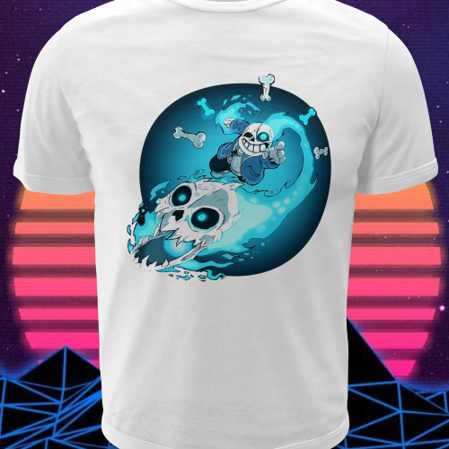 Polera blanca con diseño de Undertale