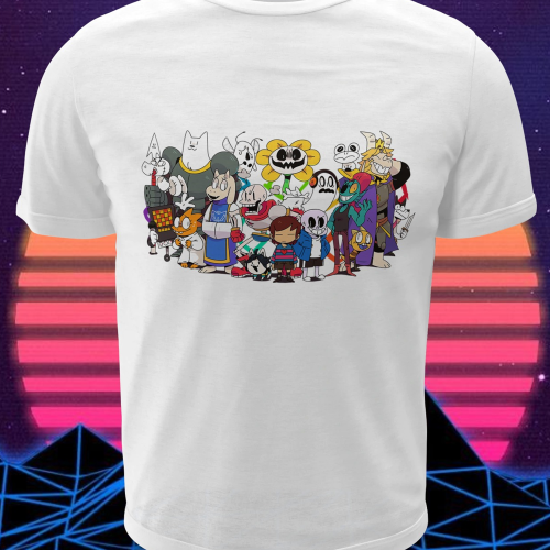 Polera blanca con diseño de Undertale