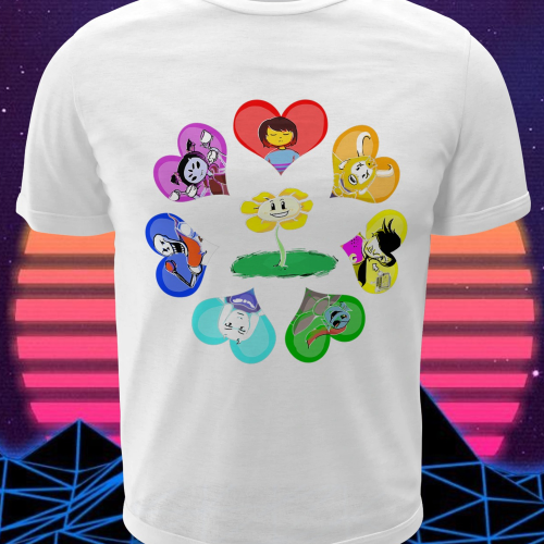 Polera blanca con diseño de Undertale