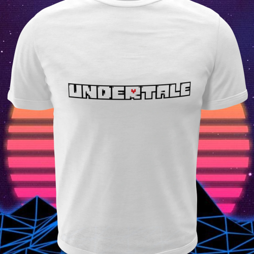 Polera blanca con diseño de Undertale