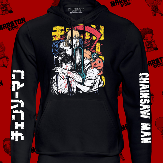 Polerón Chainsaw Man con Denji, Power, Aki Hayakawa y Pochita