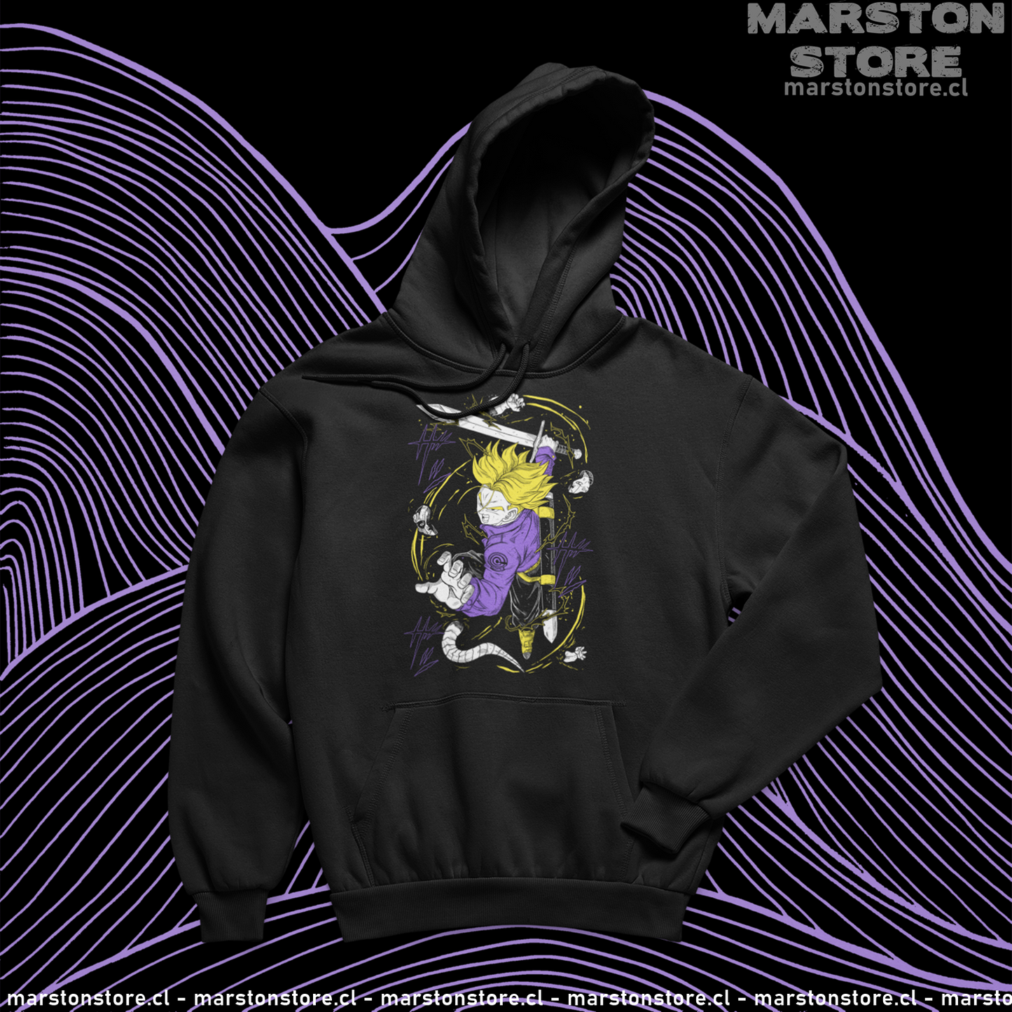 Polerón Dragon Ball con diseño de Trunks