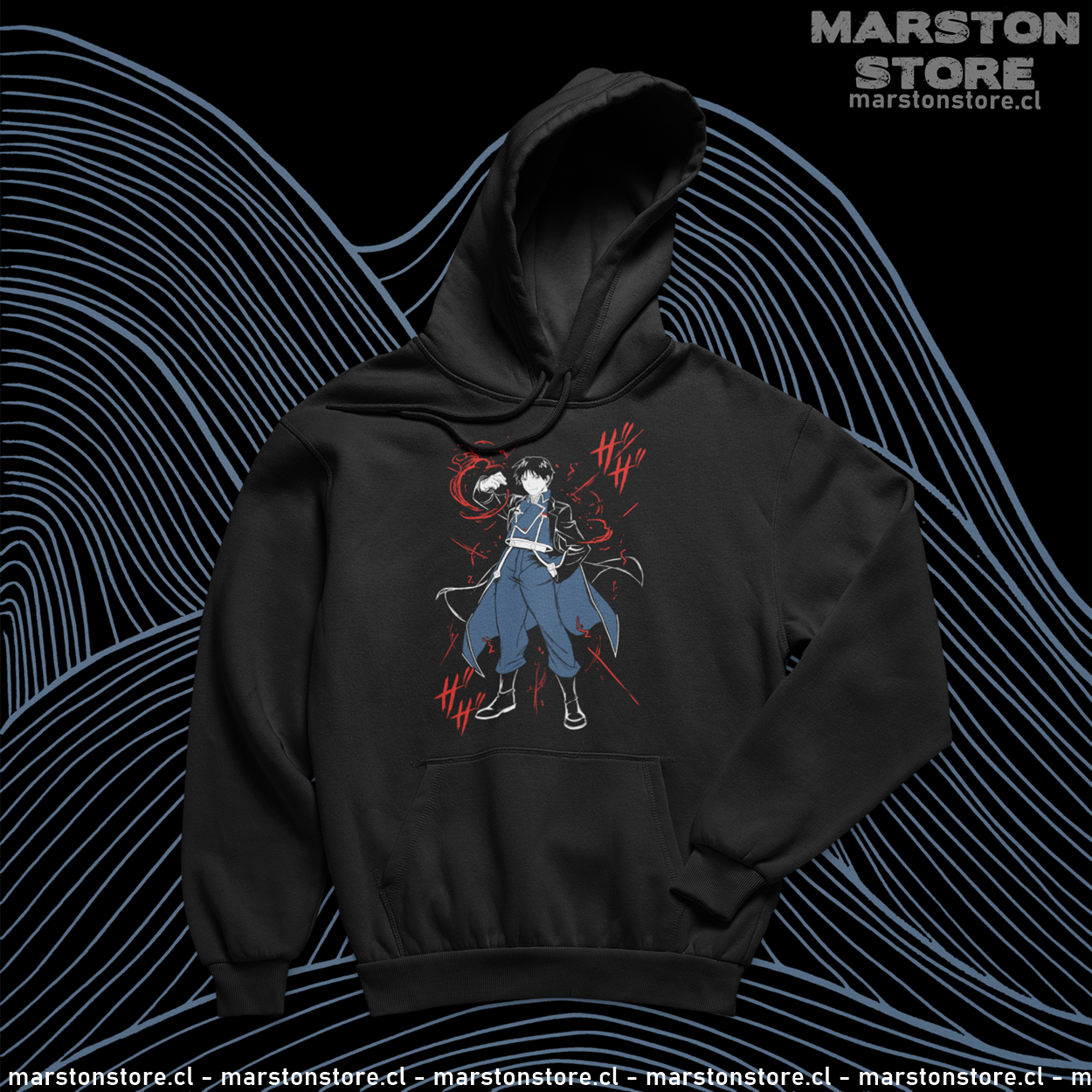 Polerón Fullmetal Alchemist con diseño de Roy Mustang