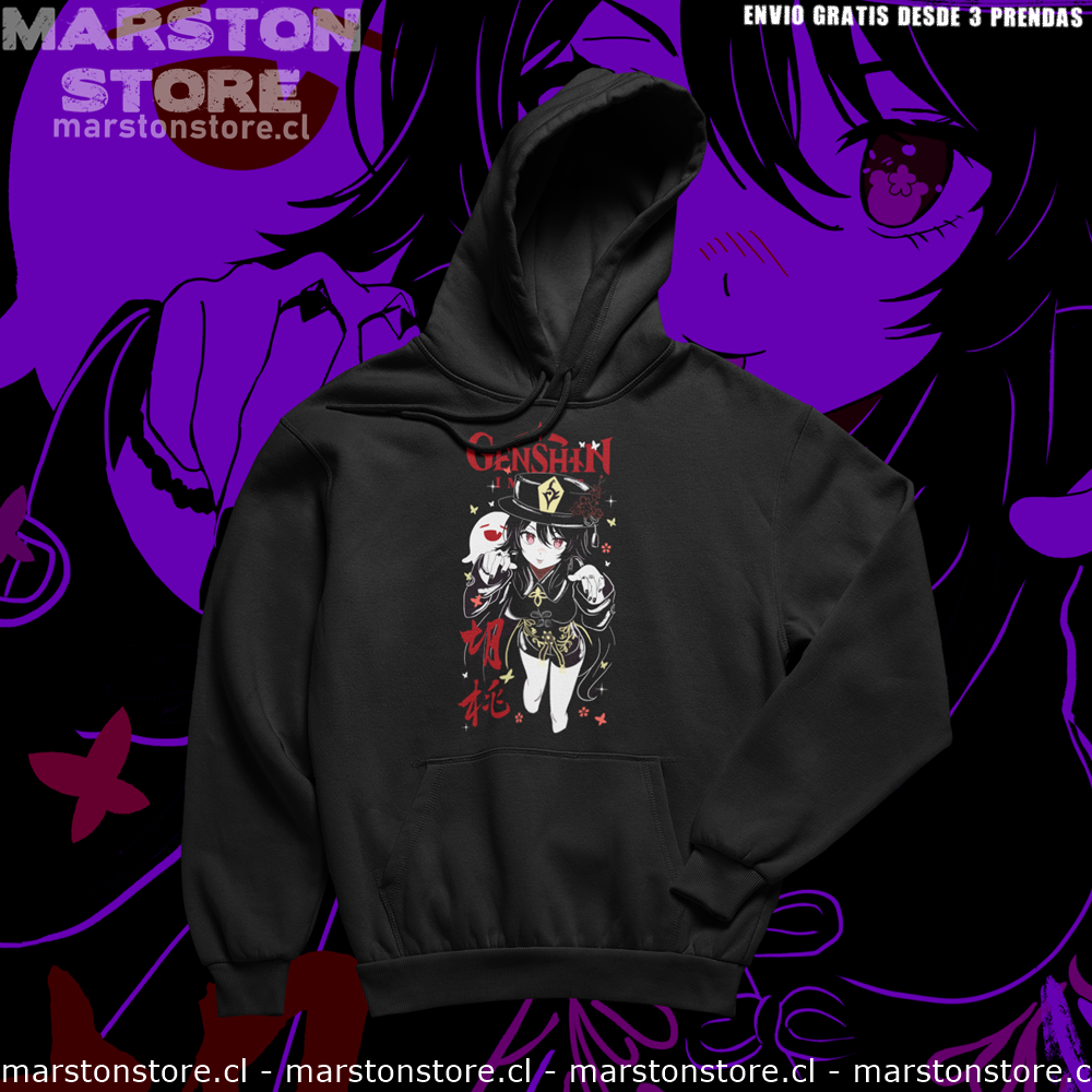 Polerón Genshin Impact con diseño de Hu Tao