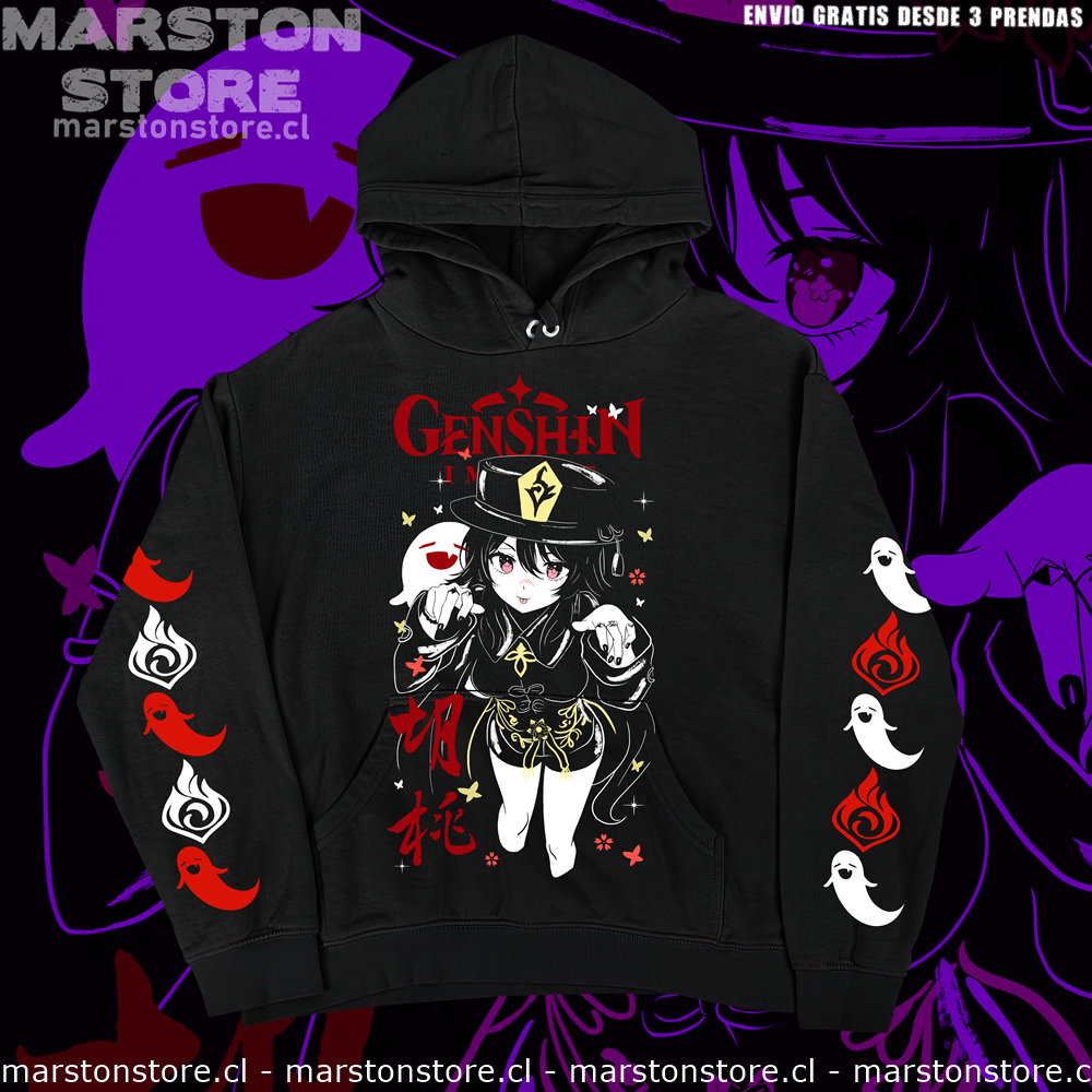 Polerón Genshin Impact con diseño de Hu Tao