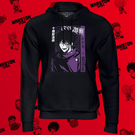 Polerón Jujutsu Kaisen con diseño de Megumi Fushiguro