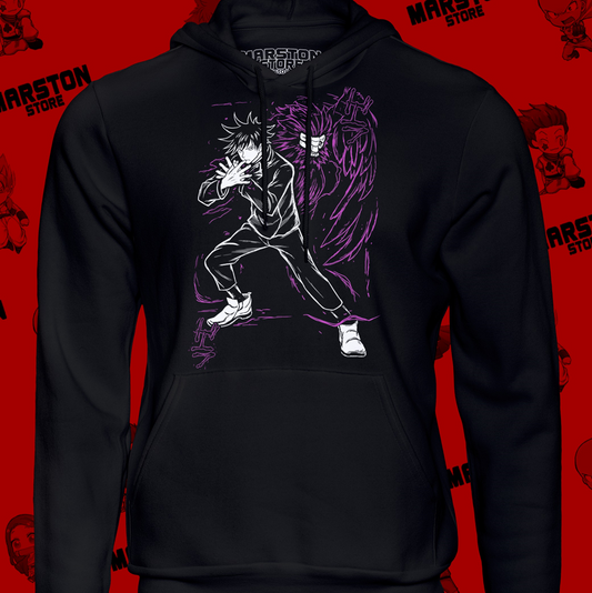Polerón Jujutsu Kaisen con diseño de Megumi Fushiguro