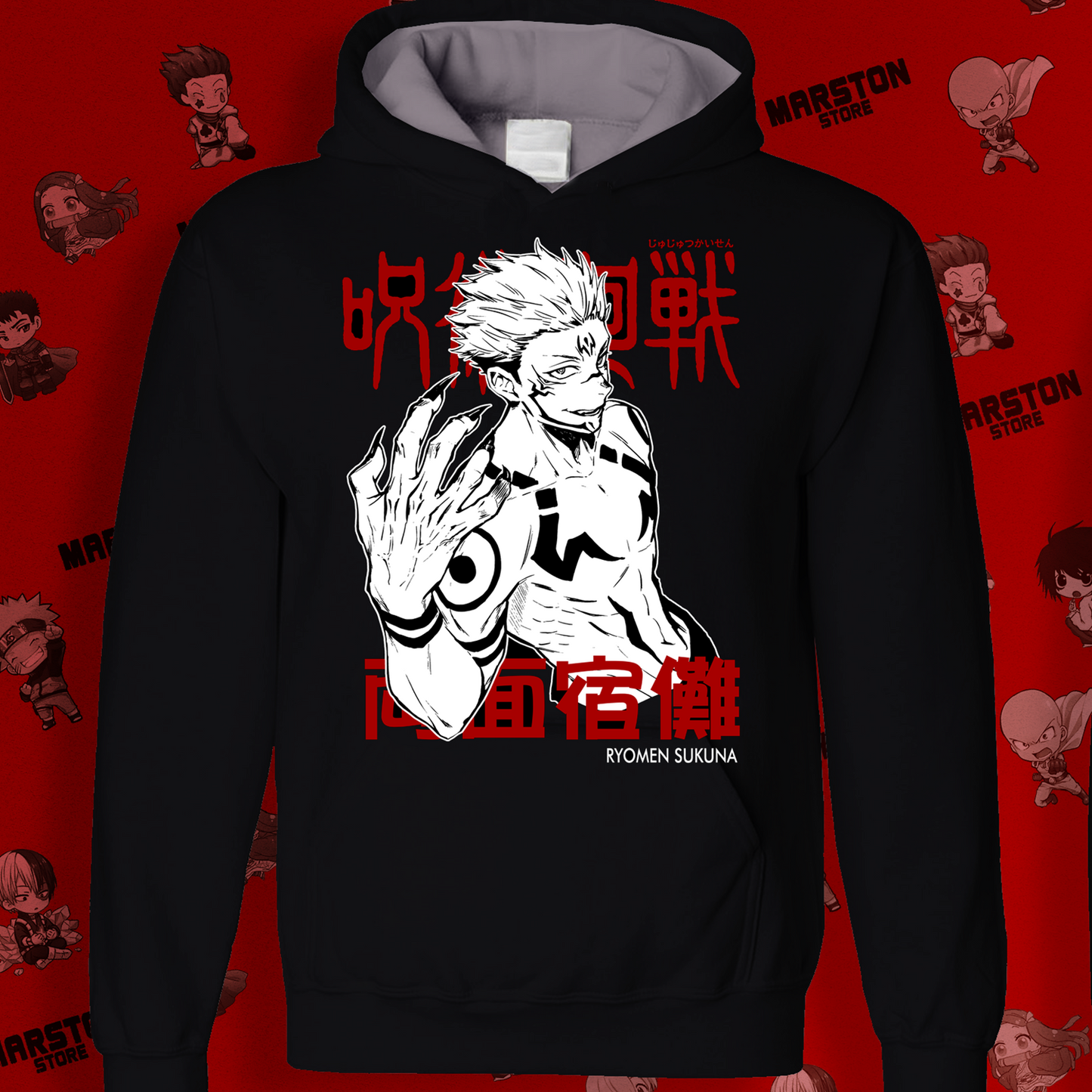 Polerón Jujutsu Kaisen con diseño de Ryomen Sukuna