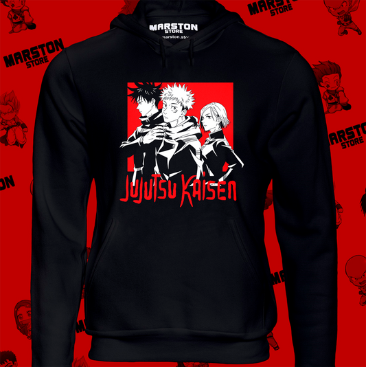 Polerón Jujutsu Kaisen con Yuji Itadori, Megumi Fushiguro y Nobara Kugisaki