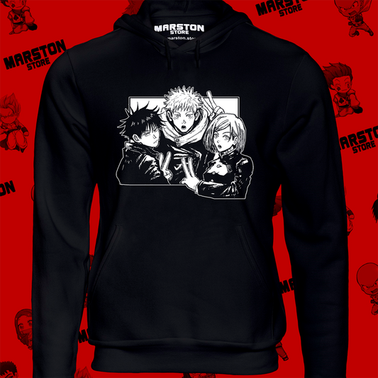 Polerón Jujutsu Kaisen con Yuji Itadori, Nobara Kugisaki y Megumi Fushiguro