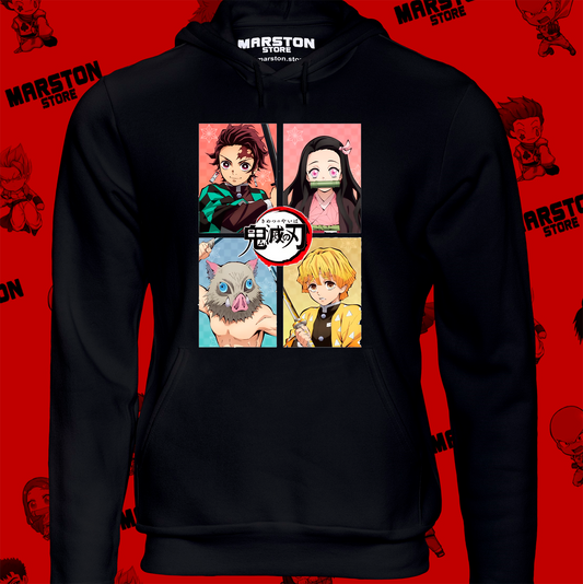 Polerón Kimetsu no Yaiba Demon Slayer con Tanjiro Kamado, Nezuko Kamado, Inosuke Hashibira y Zenitsu Agatsuma