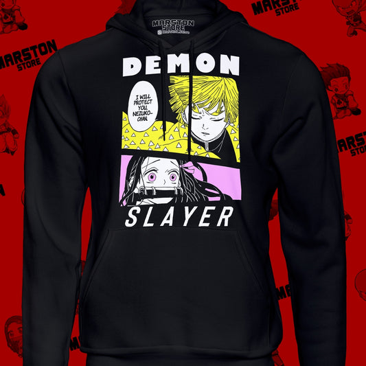 Polerón Kimetsu no Yaiba Demon Slayer con Zenitsu Agatsuma y Nezuko Kamado