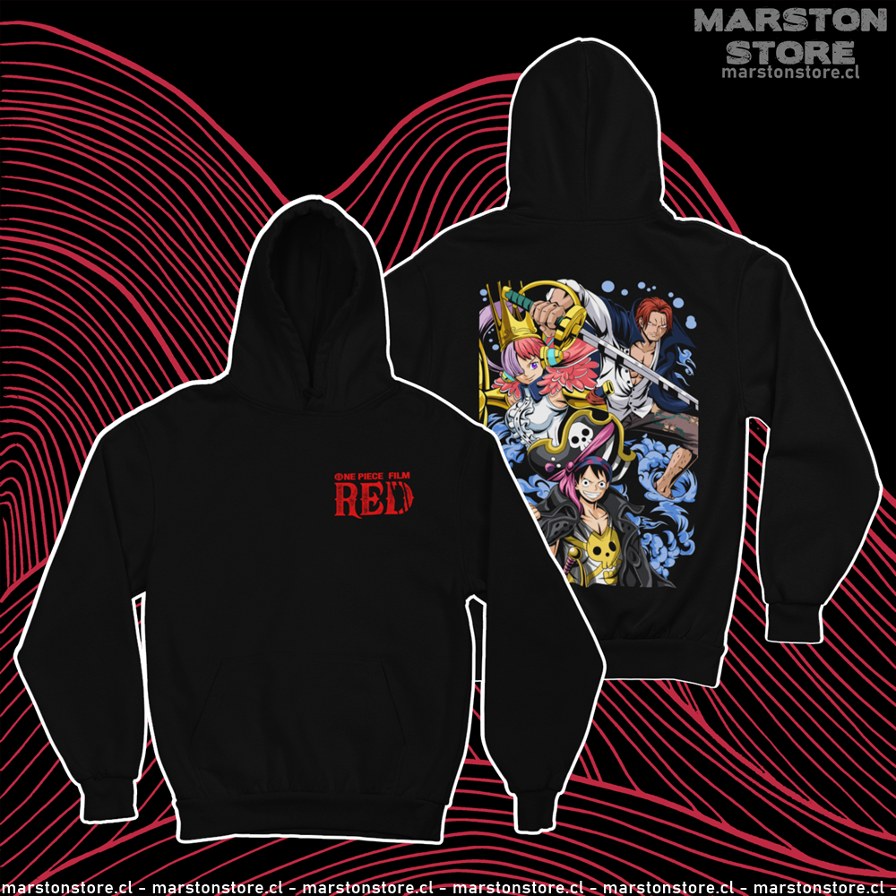 Polerón One Piece Film Red con Uta, Shanks y Monkey D. Luffy