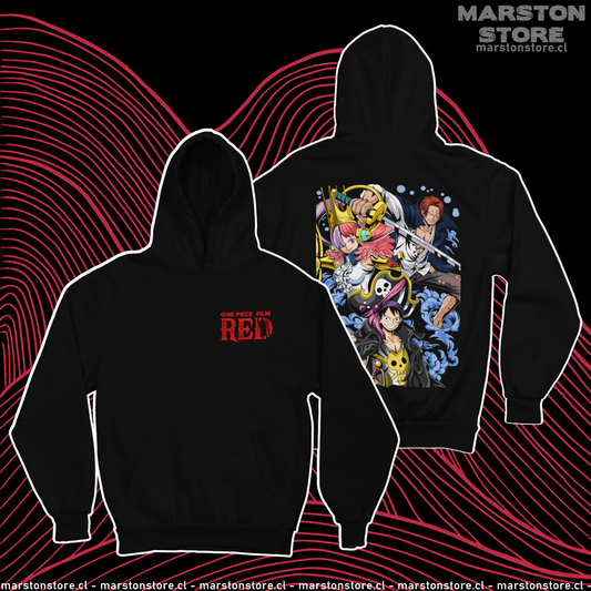Polerón One Piece Film Red con Uta, Shanks y Monkey D. Luffy