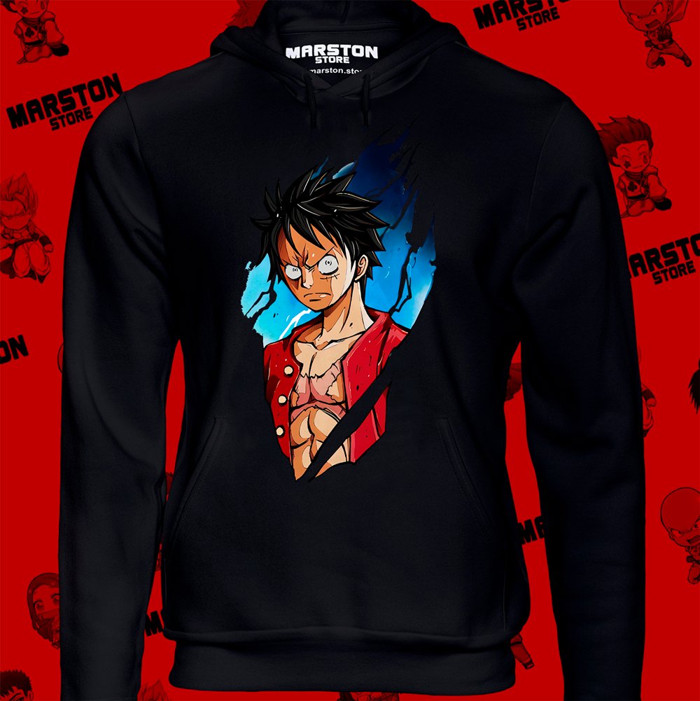 Polerón One Piece con diseño de Monkey D. Luffy
