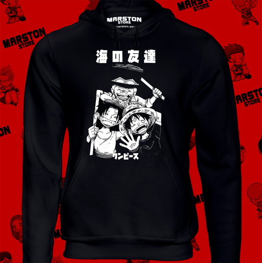 Polerón One Piece con Monkey D. Luffy, Portgas D. Ace y Sabo