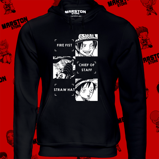 Polerón One Piece con Monkey D. Luffy, Portgas D. Ace y Sabo