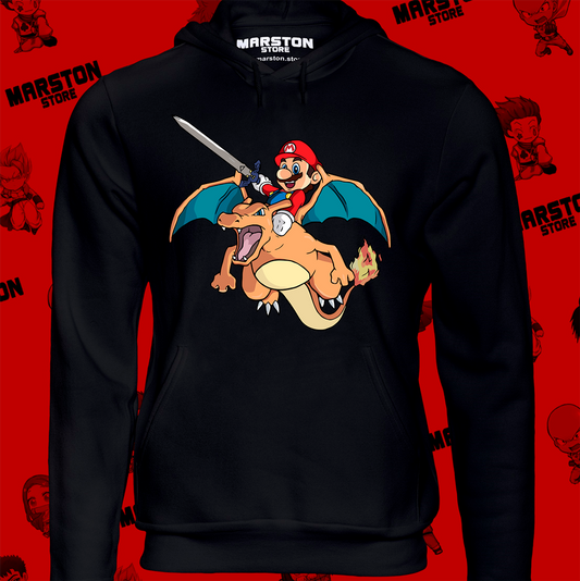 Polerón crossover Pokémon y Super Mario con Charizard