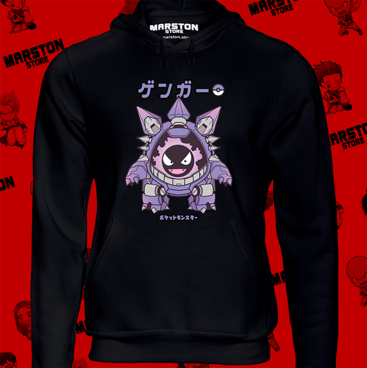 Polerón Pokémon con diseño de Robot Gengar y Gastly, inspirado en el tipo Fantasma y Veneno