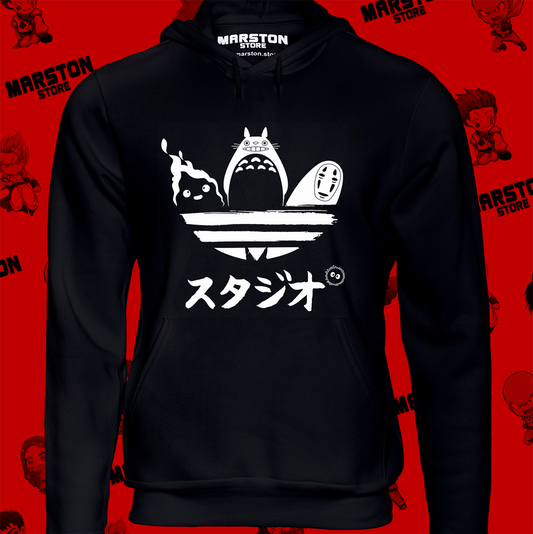 Polerón de Studio Ghibli con Calcifer, No-Face (Sin Cara) y Totoro