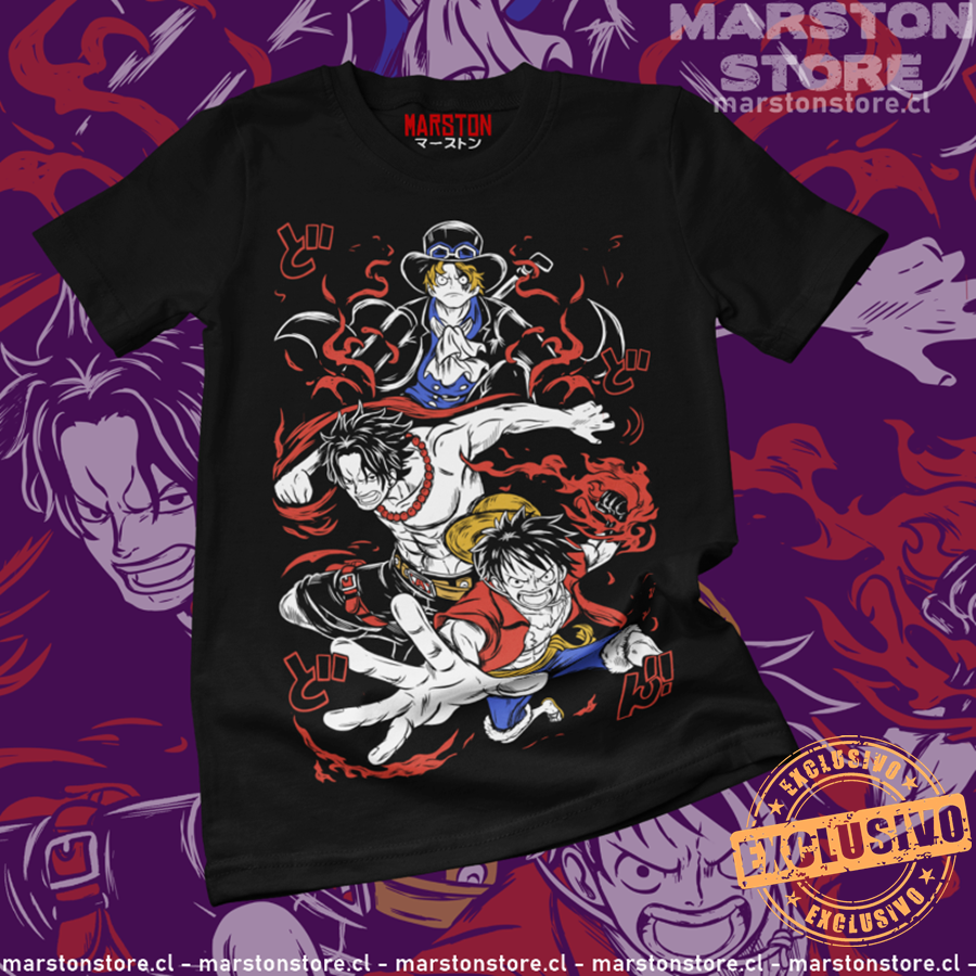 Polera One Piece - Monkey D. Luffy - Ace - Sabo